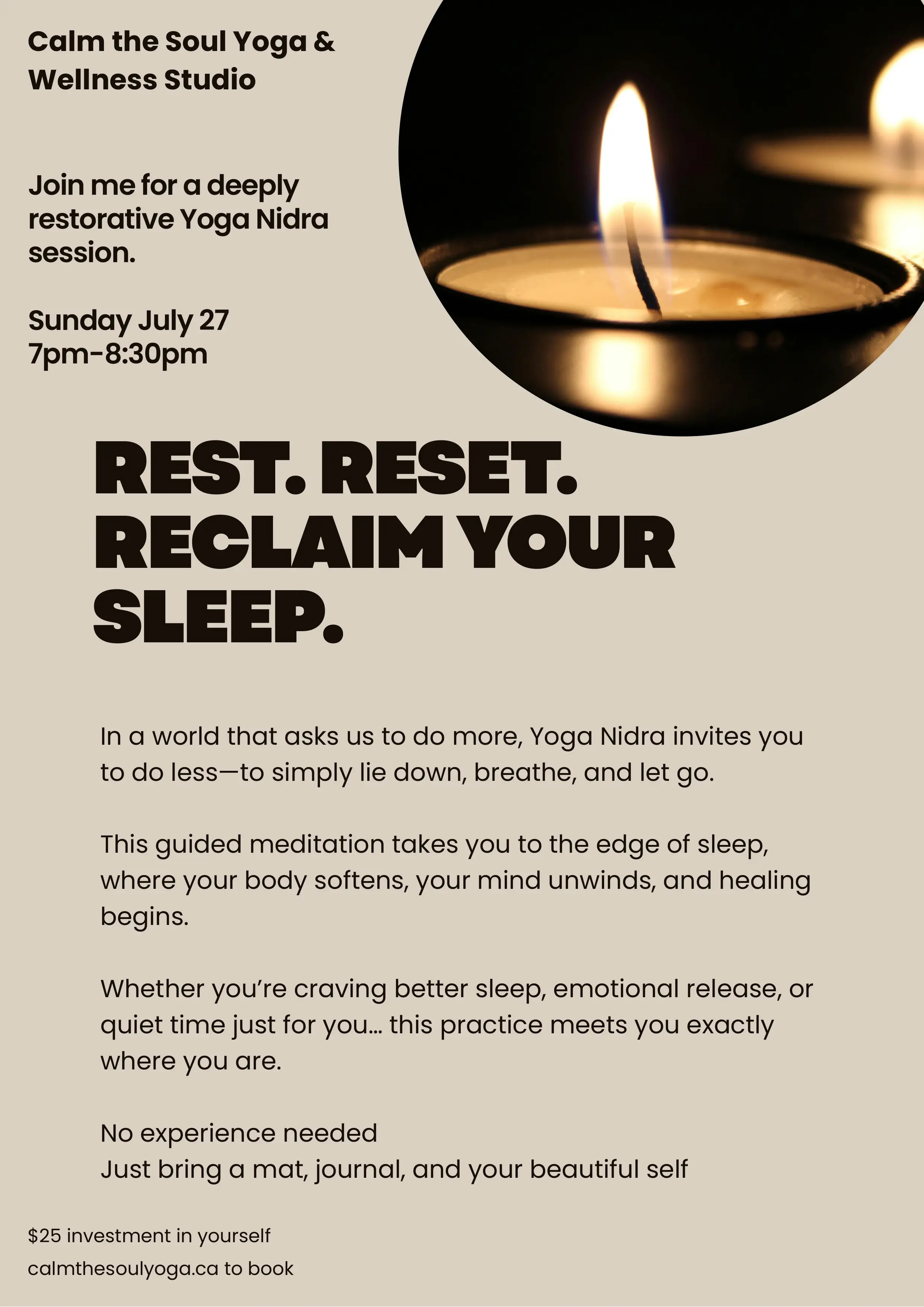 Workshop: Yoga Nidra: — July 27